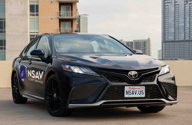 Patrol services on a car, offering mobile security and monitoring to ensure safety and protect property around the clock.