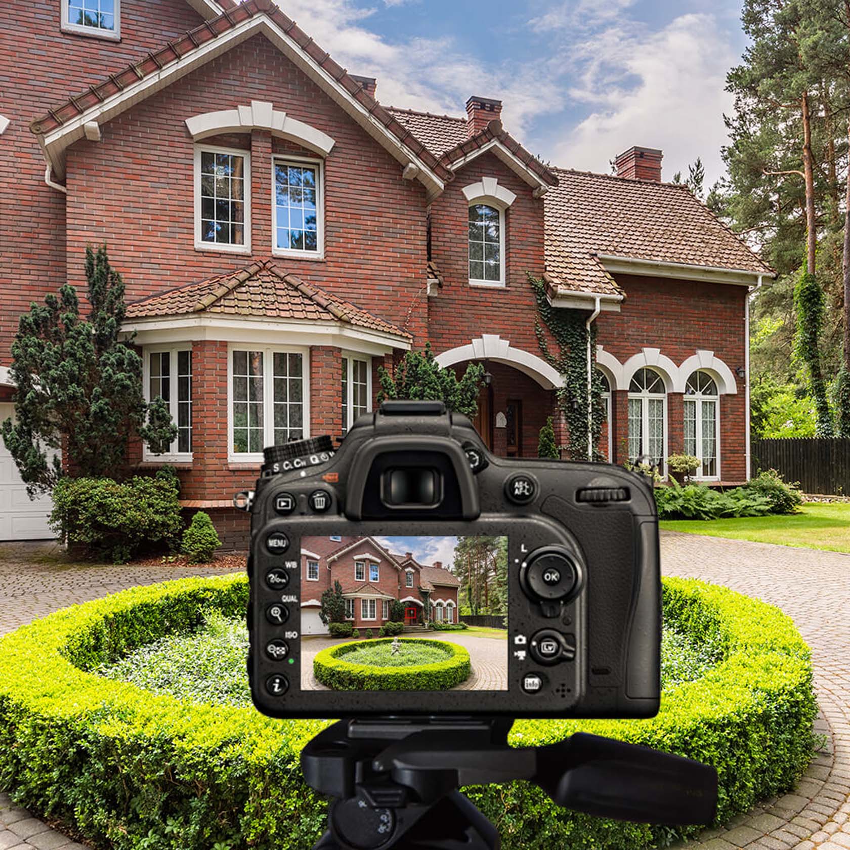 Real estate photography showcasing properties with high-quality images, capturing details to attract potential buyers or renters