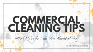 Professional cleaner vacuuming office space - commercial cleaning DFW hiring tips by SCA Commercial Cleaning LLC